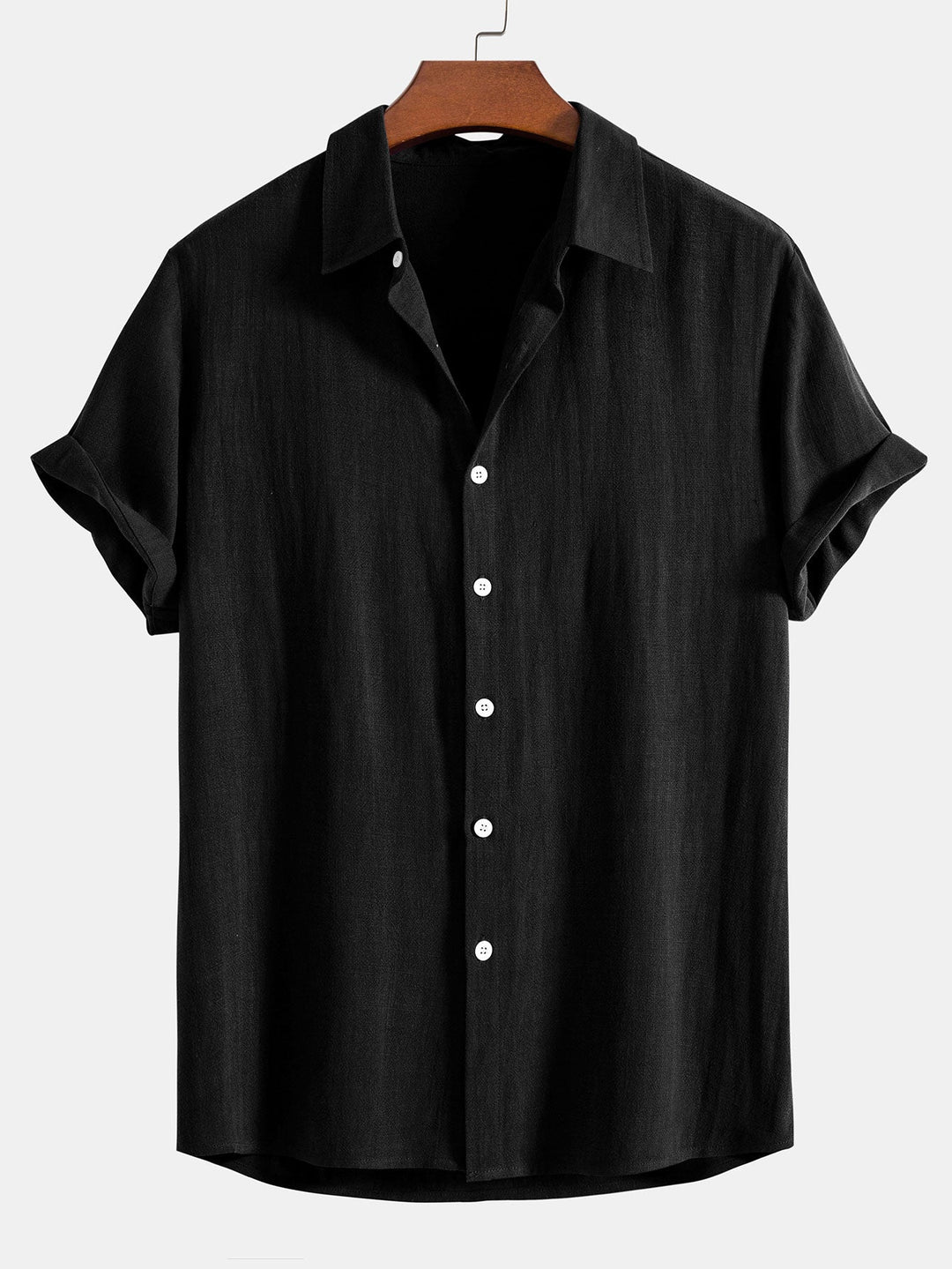 Chemise boutonnée en mélange de lin et de rayonne