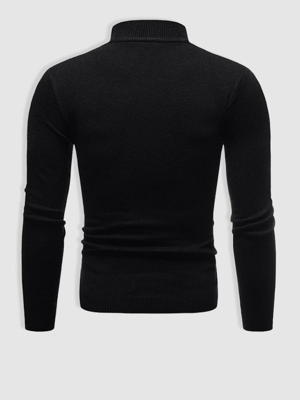 Pull à col roulé basique pour hommes