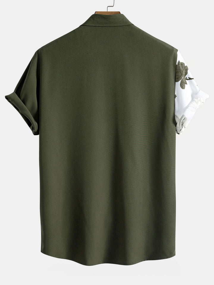 Chemise boutonnée à imprimé floral patchwork