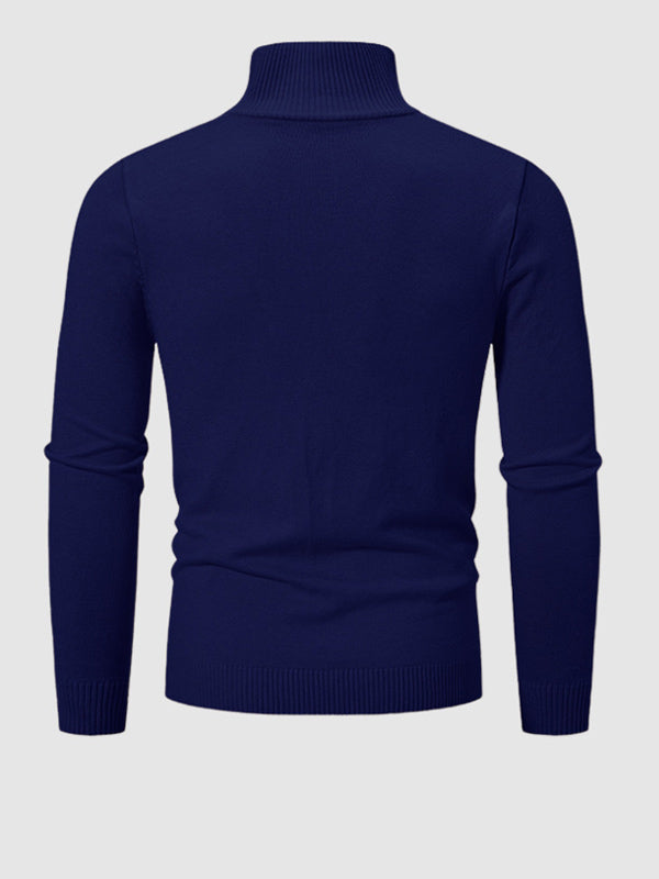 Pull à col zippé quart uni pour homme