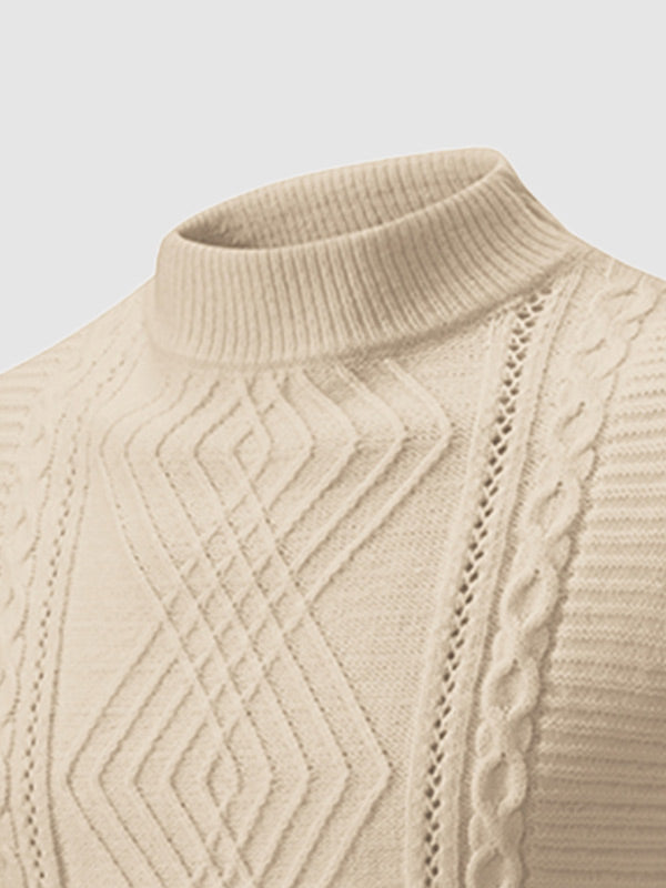Pull Slim à Col Montant Géométrique pour Homme