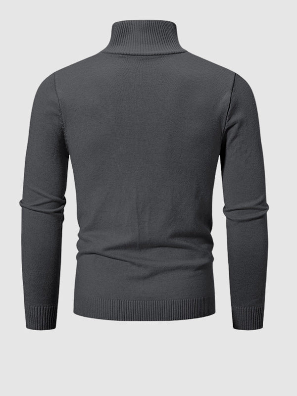 Pull à col zippé quart uni pour homme