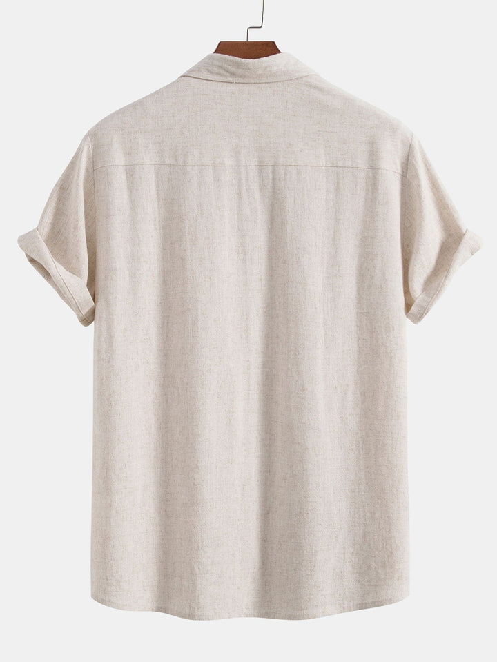 Chemise boutonnée en mélange de lin et de rayonne