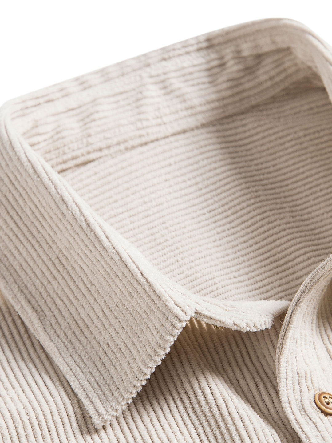 Bouton en velours côtelé chemise à manches courtes