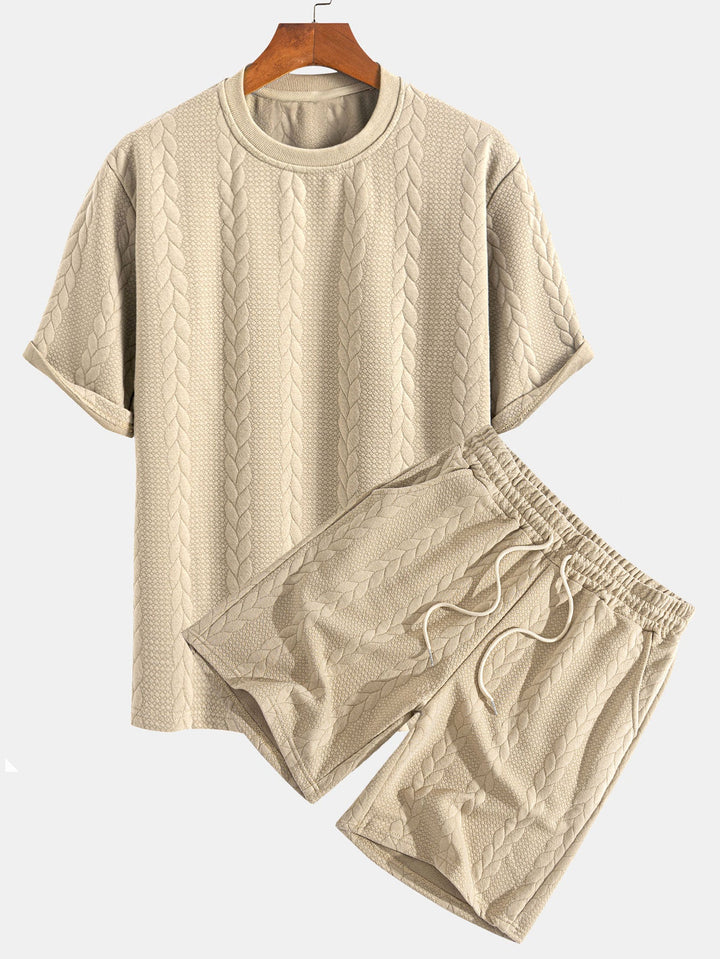 T-shirt Jacquard à manches mi-longs de détente