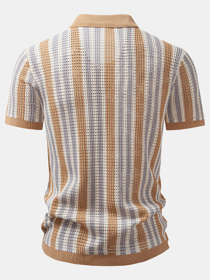 Chemise en crochet à œillets rayés