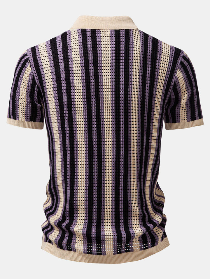 Chemise en crochet à œillets rayés