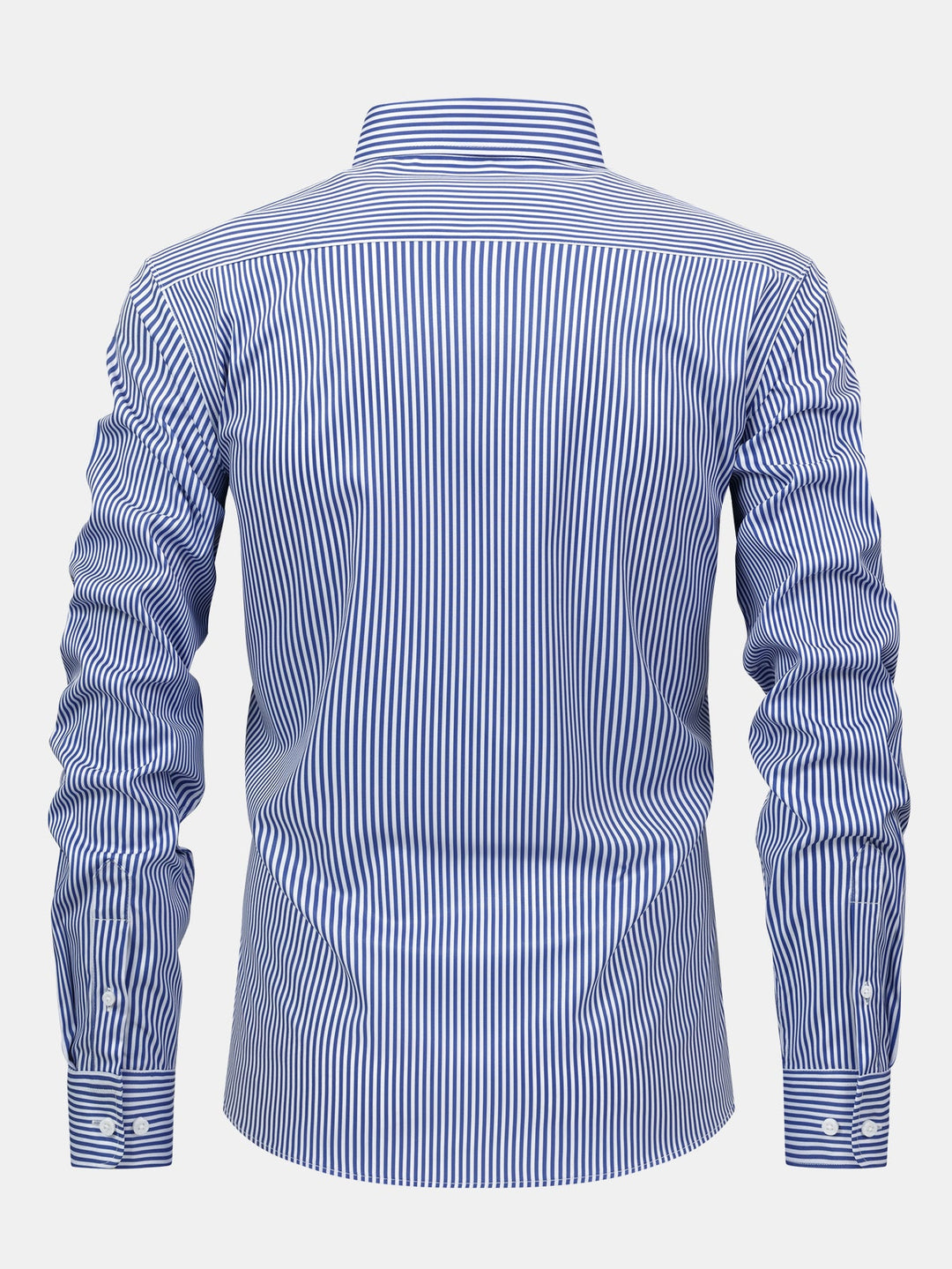 Chemise à rayures à manches longues avec boutons & Pantalon droit à taille élastique