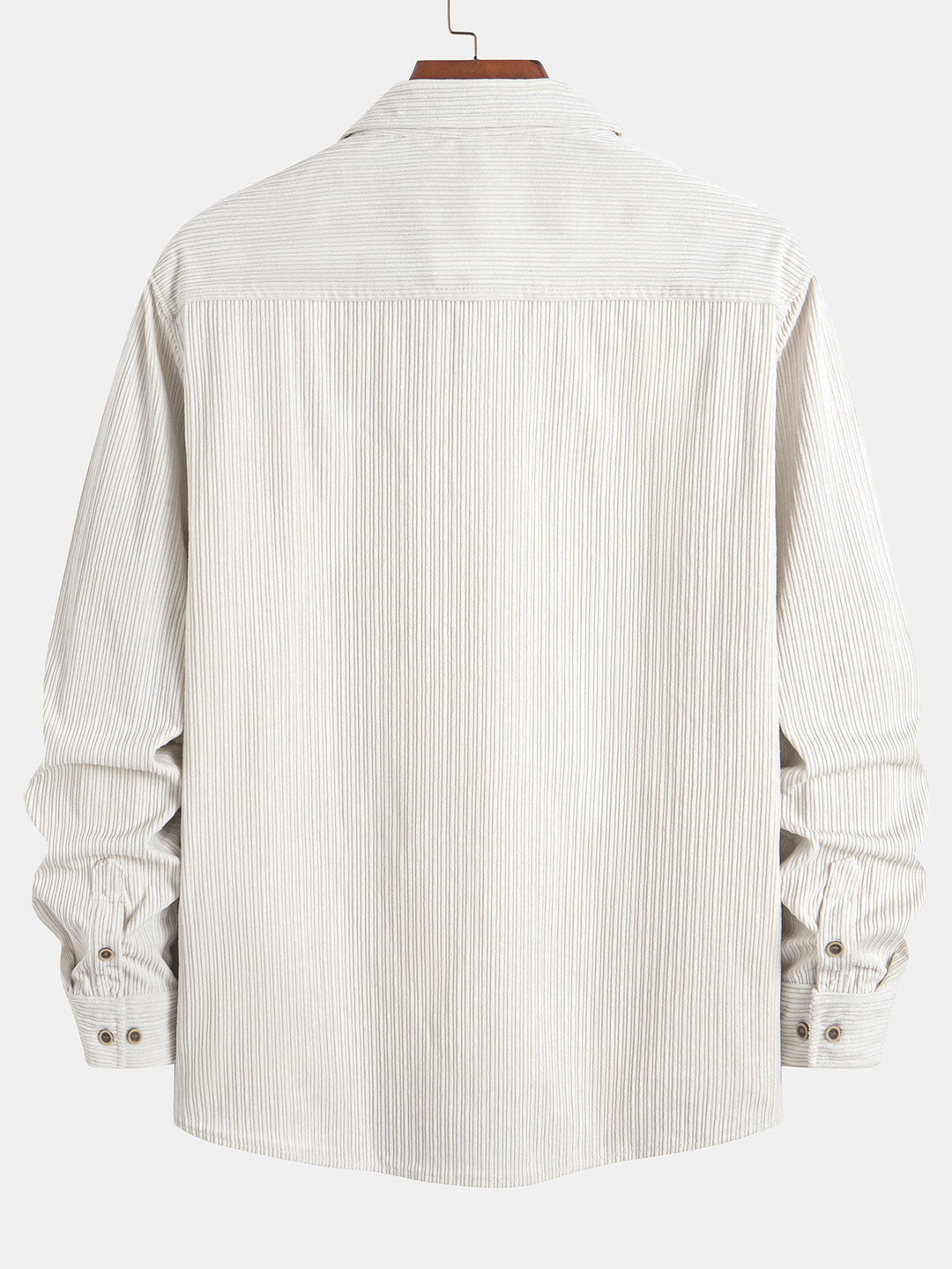 Chemise à manches longues en velours côtelé avec poche et boutons