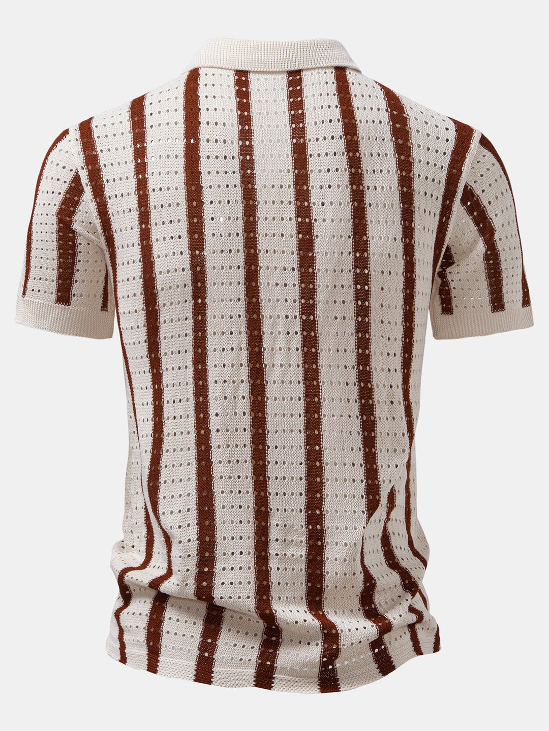 Chemise tricotée à œillets rayés
