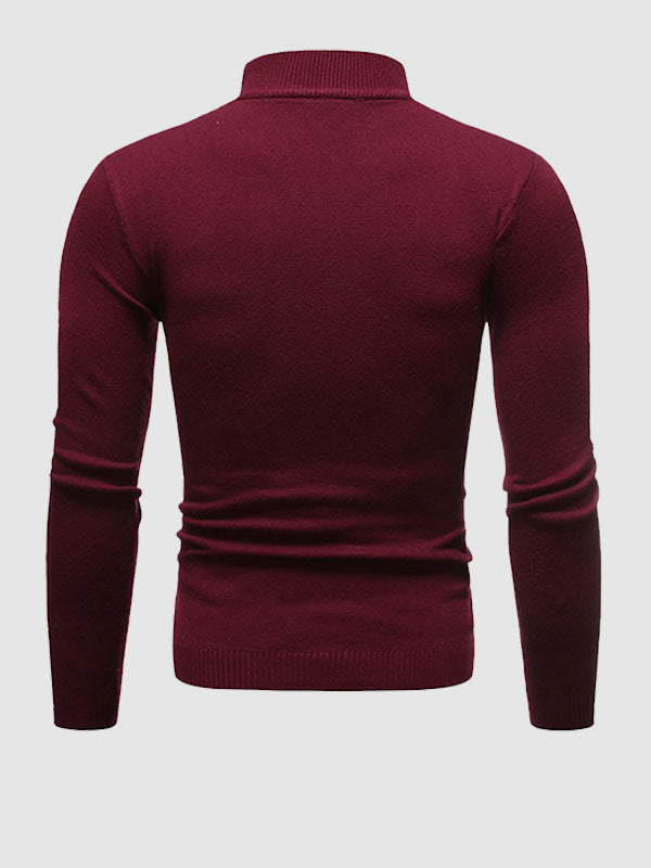 Pull à col roulé basique pour hommes
