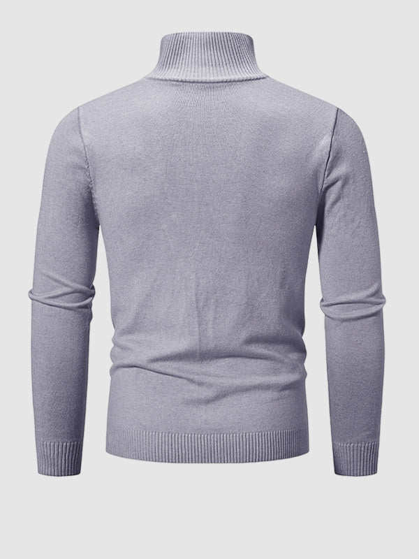 Pull à col zippé quart uni pour homme