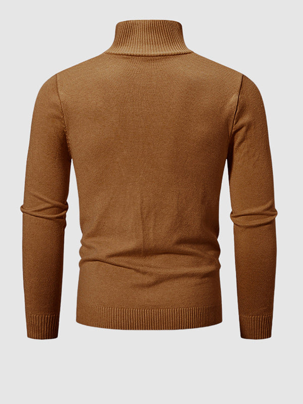 Pull à col zippé quart uni pour homme