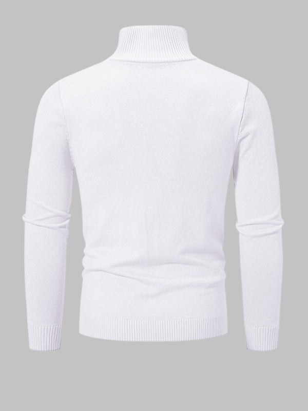 Pull à col zippé quart uni pour homme