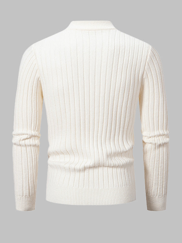 Pull Slim à Col Montant Géométrique pour Homme