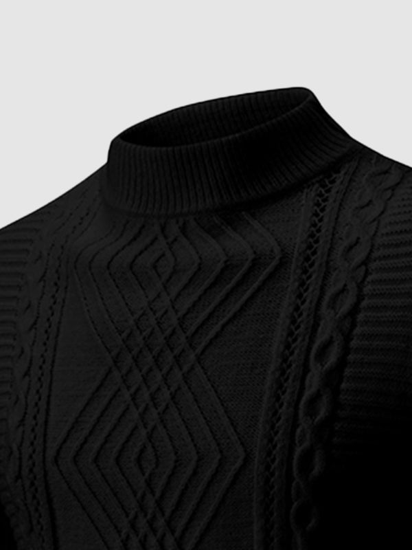 Pull Slim à Col Montant Géométrique pour Homme