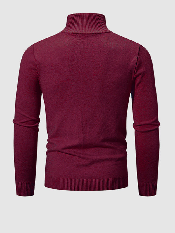 Pull à col zippé quart uni pour homme