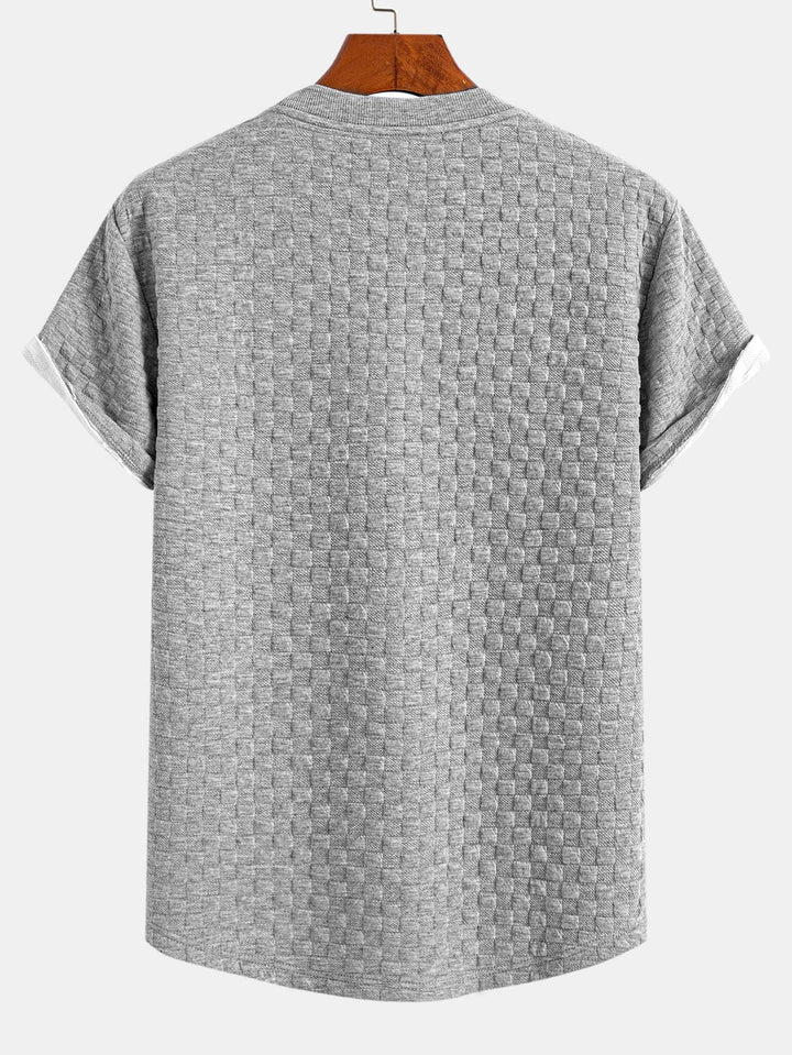 T-shirt à damier jacquard arc ourlet