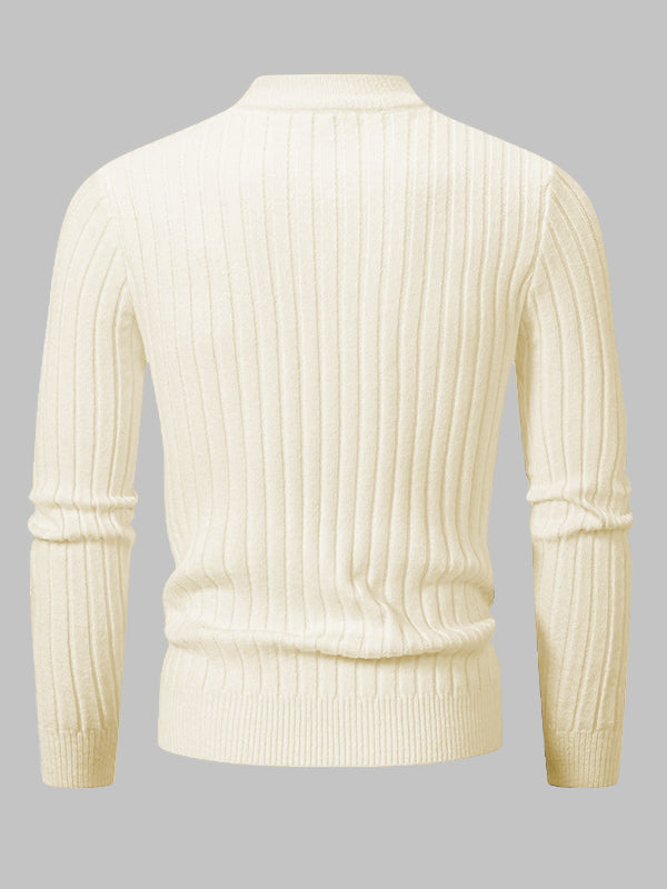 Pull col montant géométrique uni pour homme