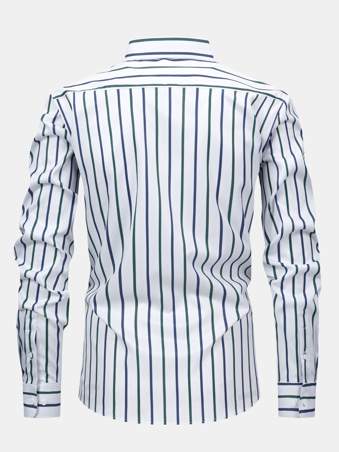 Chemise à rayures à manches longues avec boutons & pantalon fuselé slim fit