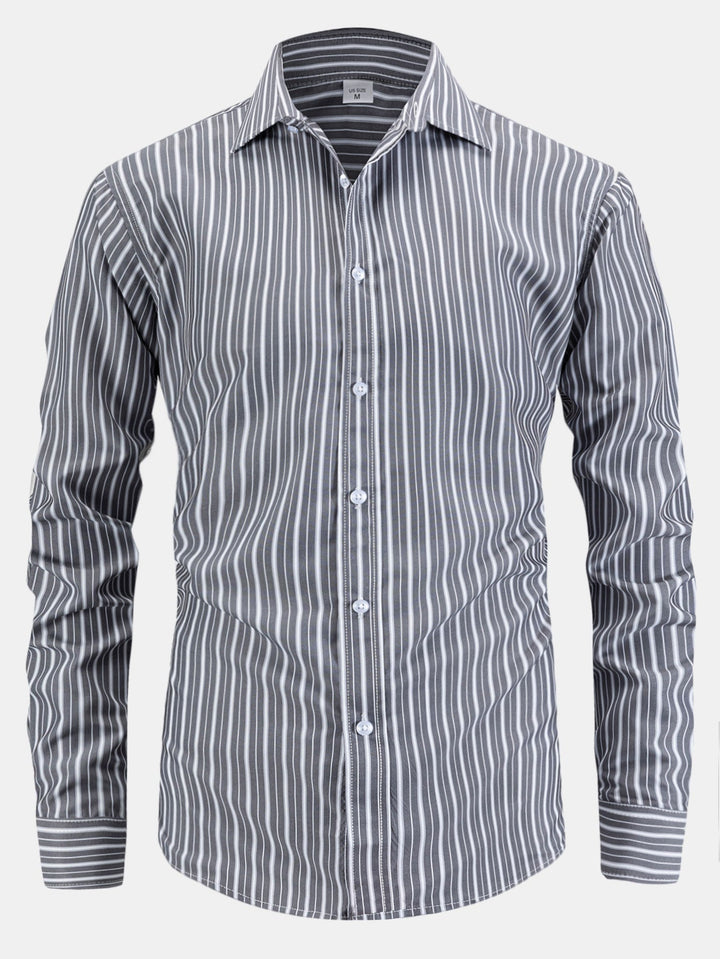 Chemise à rayures à manches longues avec boutons