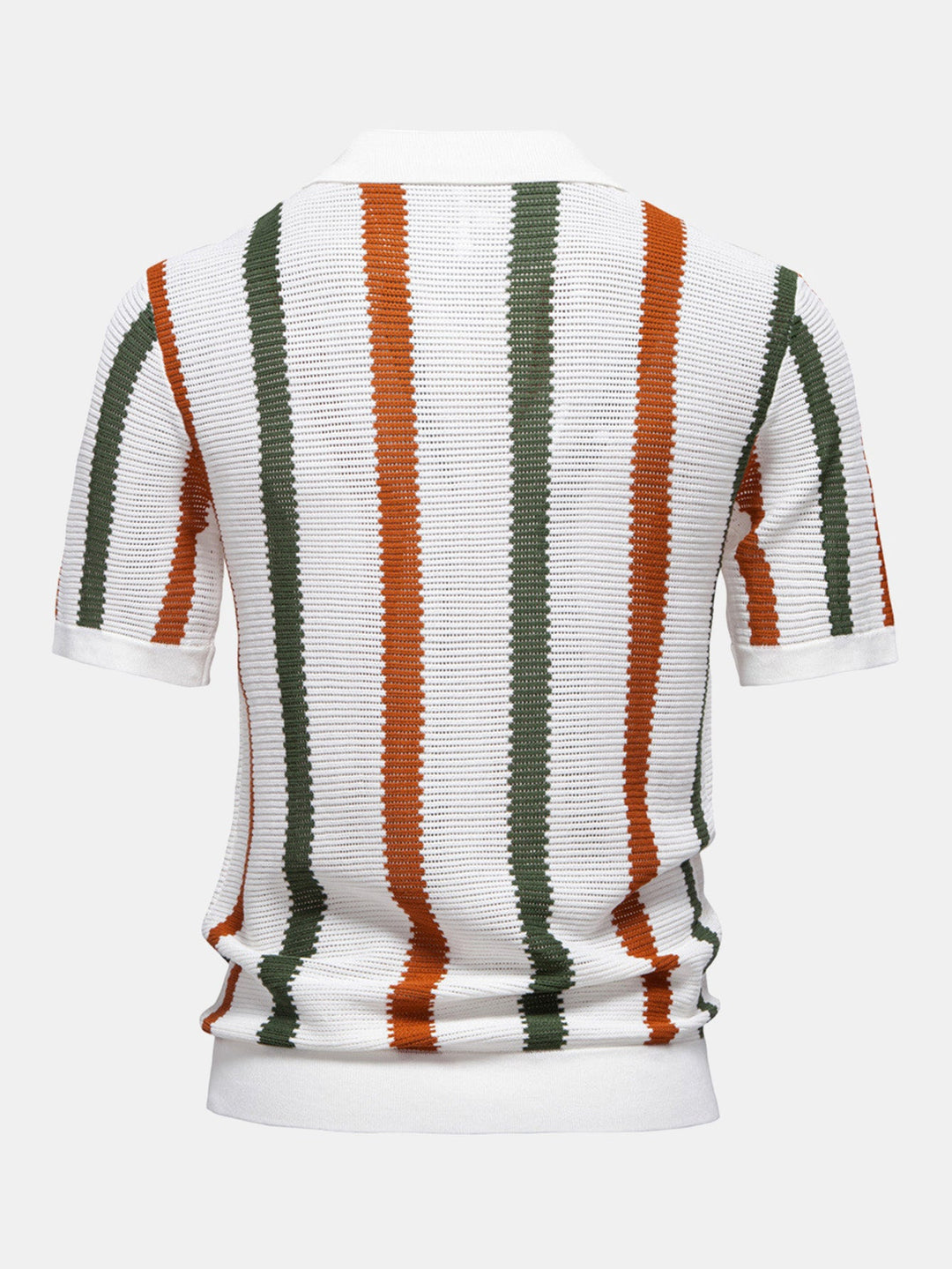 Polo à col en V en maille rayée