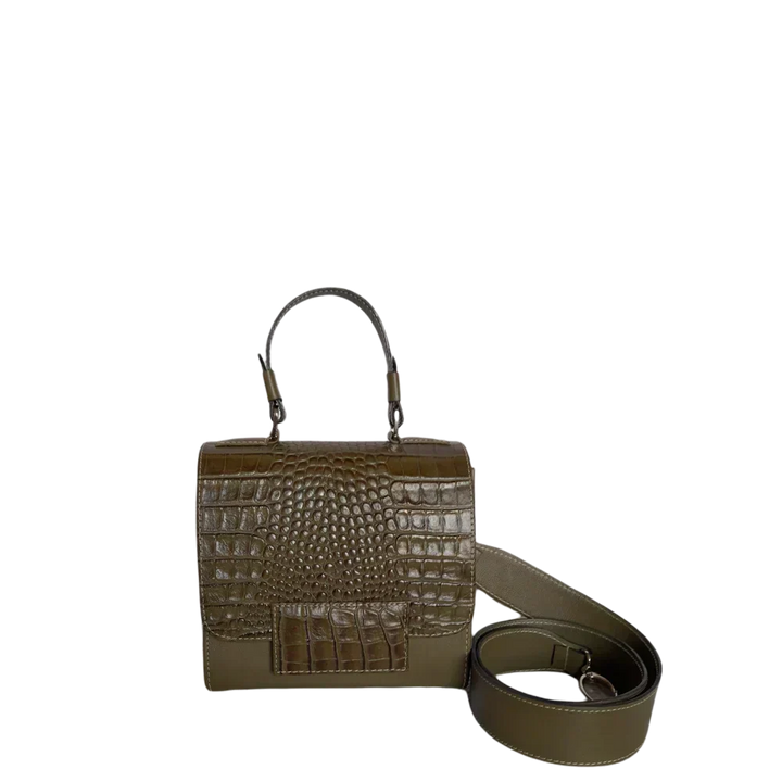 Sac à main en cuir pour femmes Elizabeth Glavial en vert olive