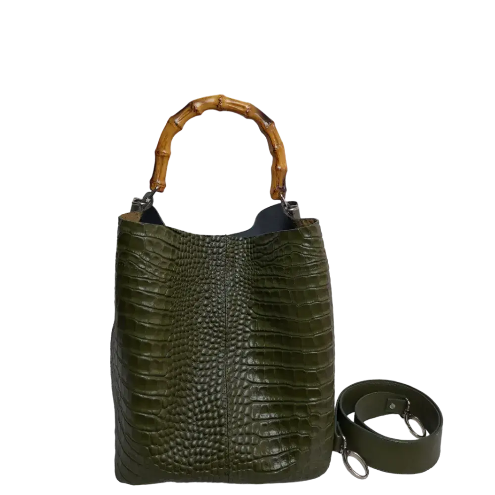 Sac en cuir pour femmes Claire Glavial en vert olive