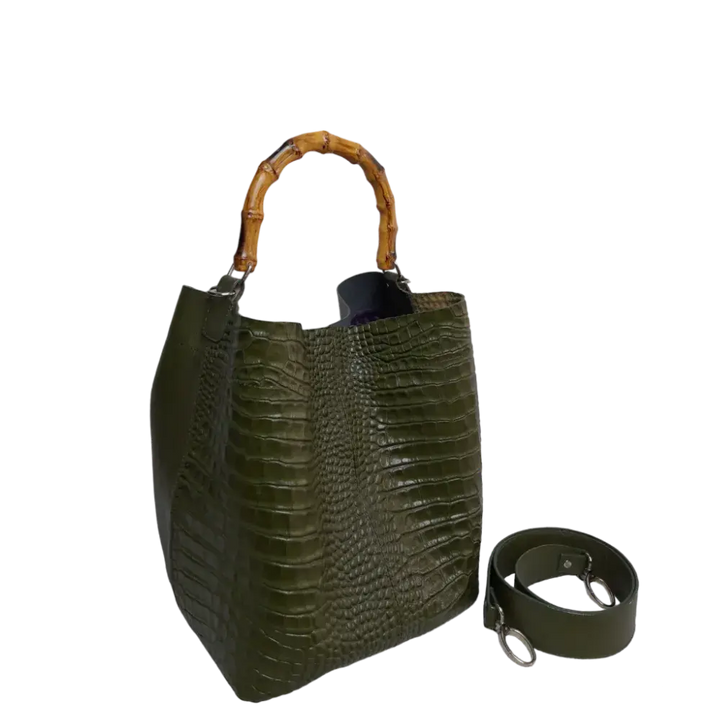 Sac en cuir pour femmes Claire Glavial en vert olive