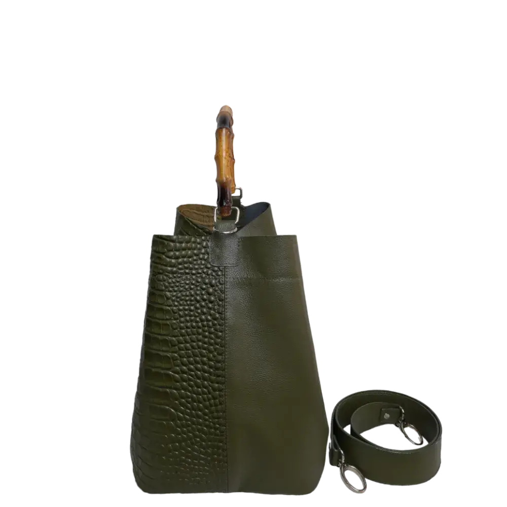 Sac en cuir pour femmes Claire Glavial en vert olive