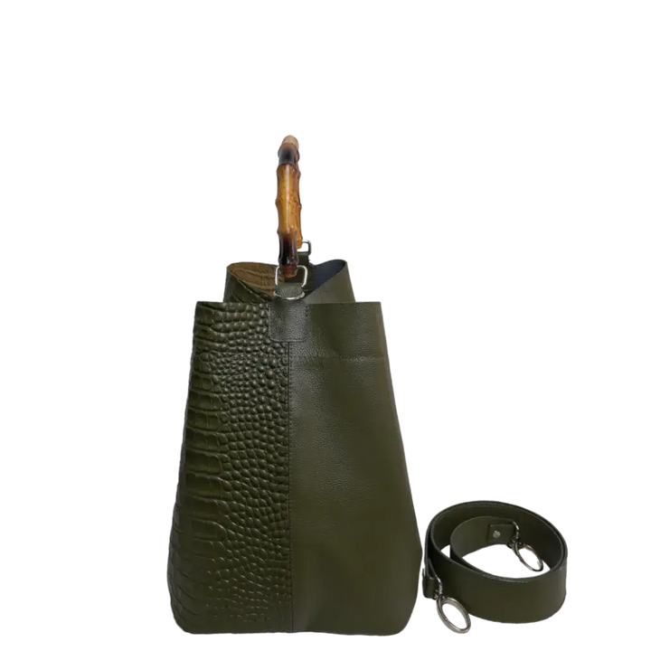 Sac en cuir pour femmes Claire Glavial en vert olive
