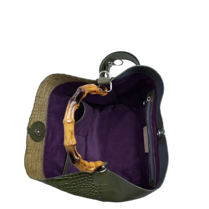 Sac en cuir pour femmes Claire Glavial en vert olive