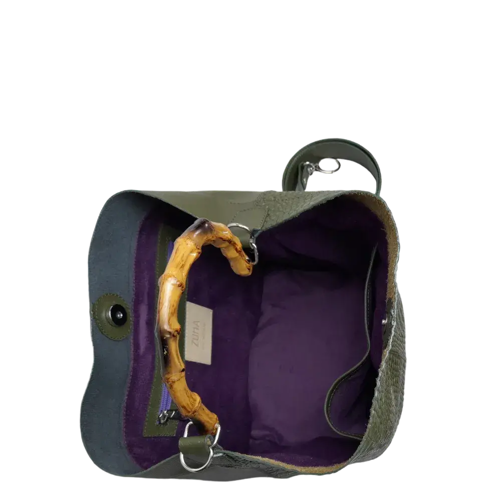 Sac en cuir pour femmes Claire Glavial en vert olive