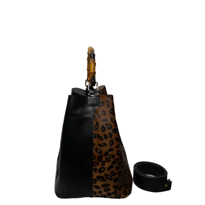 Sac à main en cuir noir pour femmes Claire Jaguar