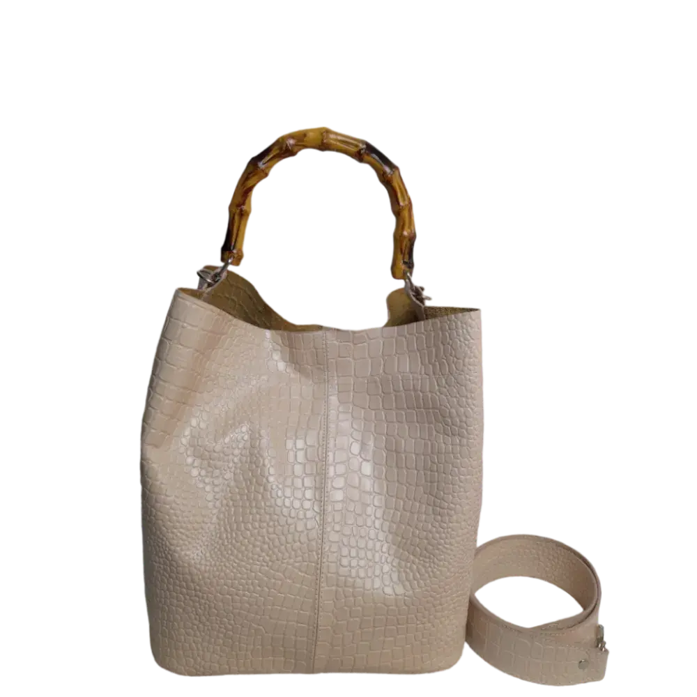 Sac à main Claire en design reptile nude
