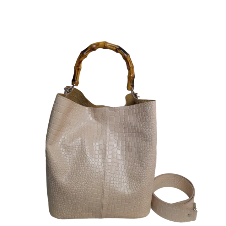 Sac à main Claire en design reptile nude