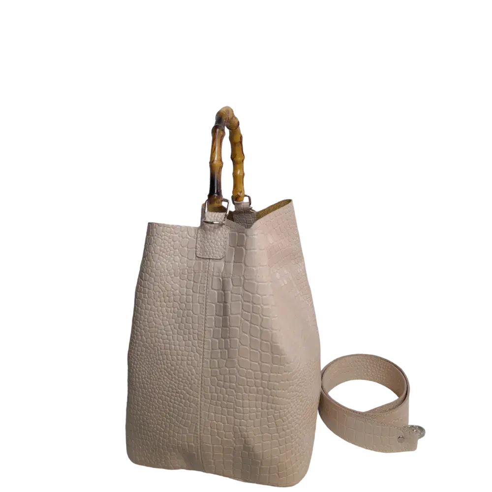 Sac à main Claire en design reptile nude
