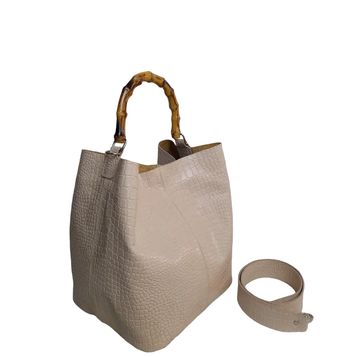 Sac à main Claire en design reptile nude