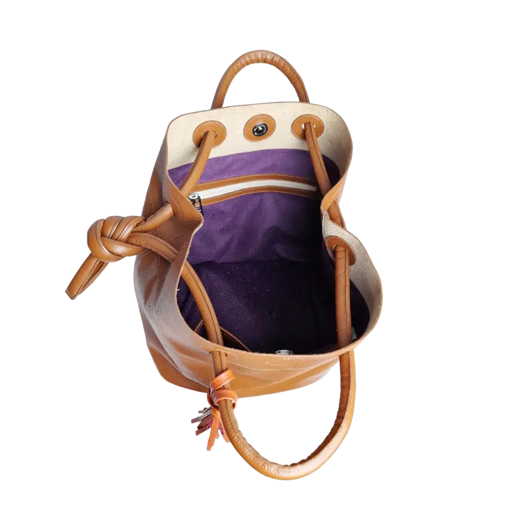 Sac à main en cuir pour femmes Brigitte Miel