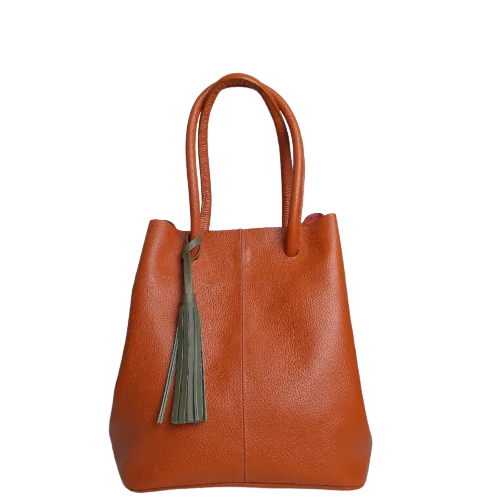 Sac en cuir pour femmes Brigitte Orange