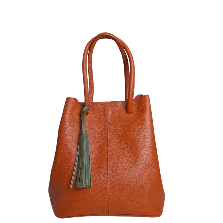 Sac en cuir pour femmes Brigitte Orange