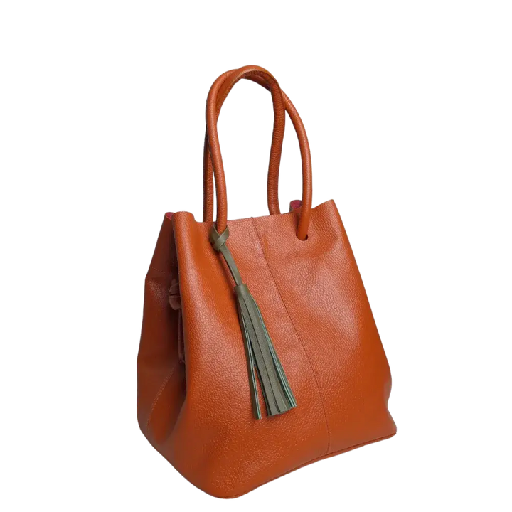 Sac en cuir pour femmes Brigitte Orange