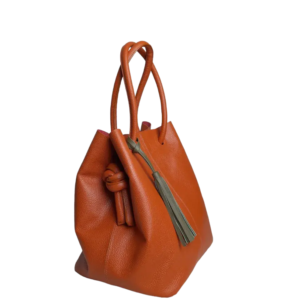 Sac en cuir pour femmes Brigitte Orange