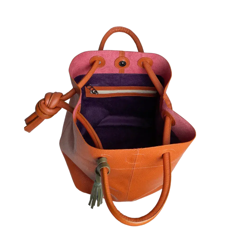 Sac en cuir pour femmes Brigitte Orange