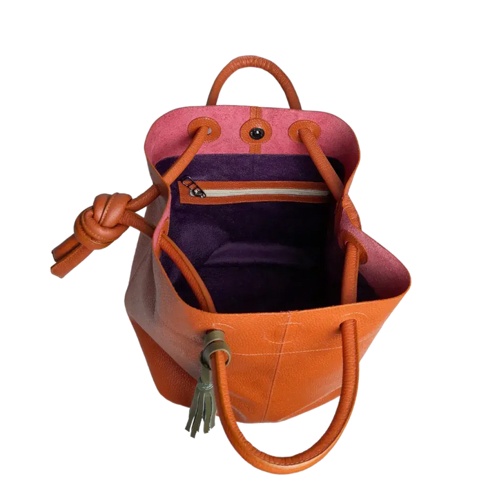 Sac en cuir pour femmes Brigitte Orange