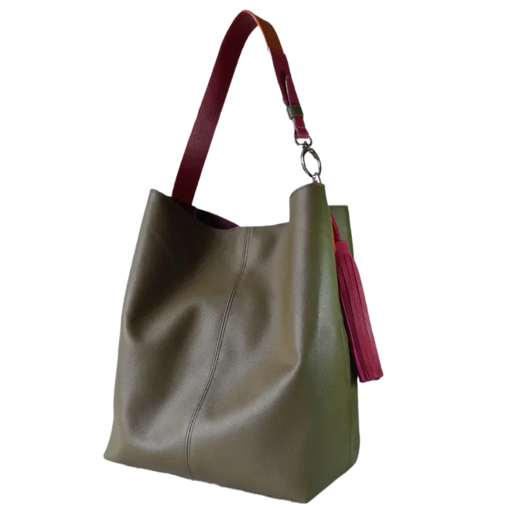 Sac à main en cuir pour femmes Serenity vert olive