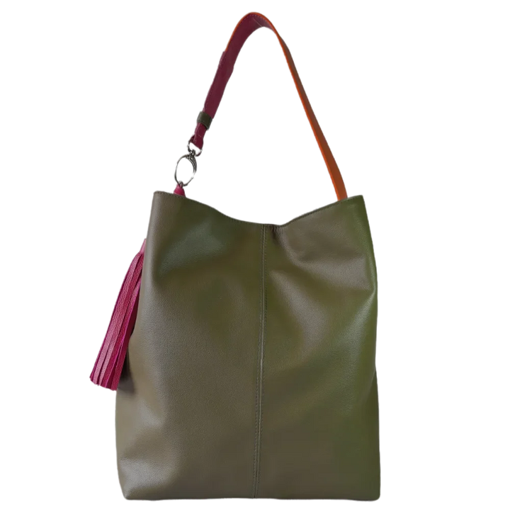 Sac à main en cuir pour femmes Serenity vert olive