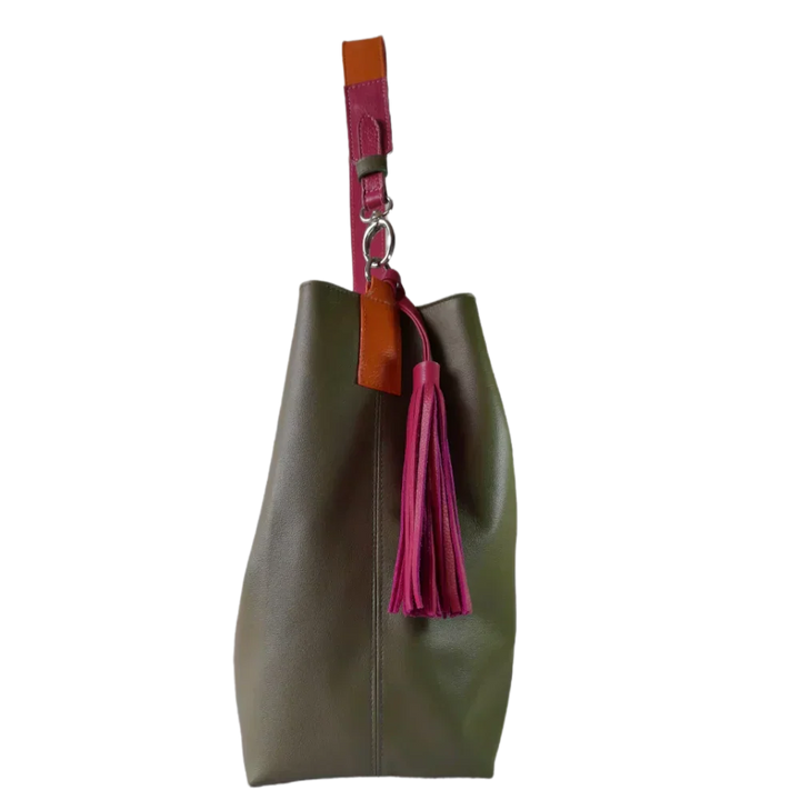 Sac à main en cuir pour femmes Serenity vert olive