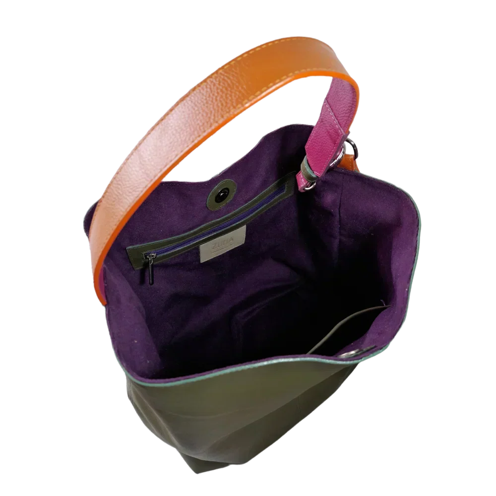 Sac à main en cuir pour femmes Serenity vert olive