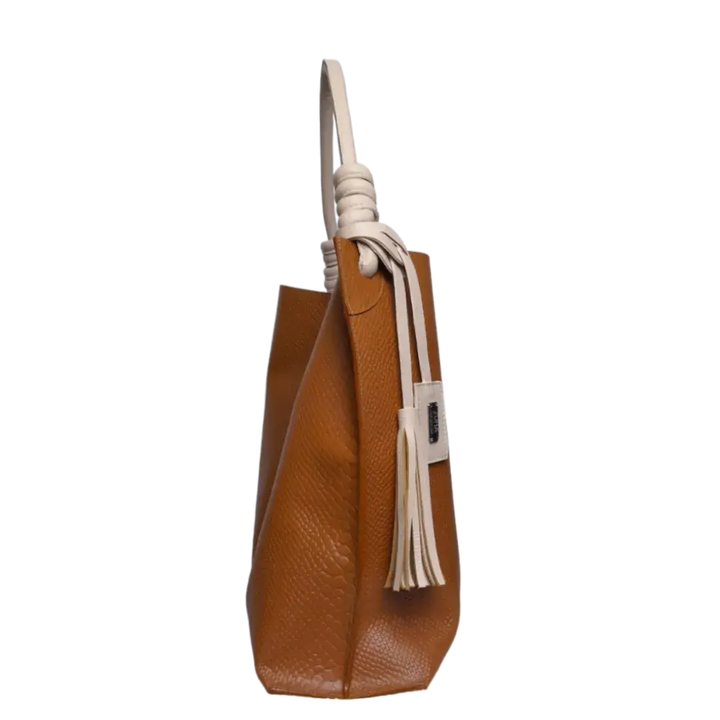 Sac à main en cuir de vachette Fernanda Anaconda Honey pour femmes